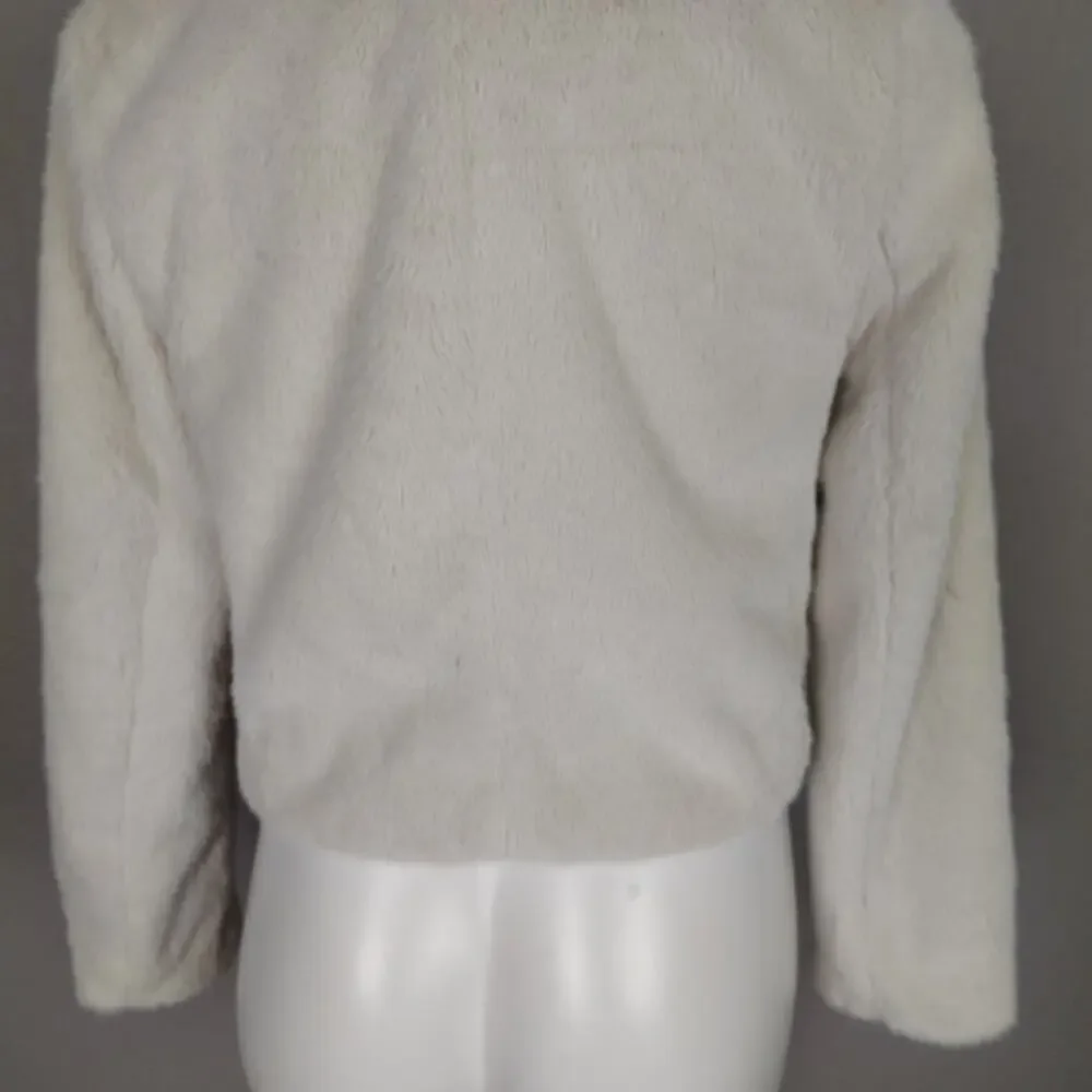 J.Crew Faux Fur Lady Jacket Cream Ivory Cropped Coat Size XS